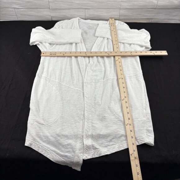 Chicos White Open Front Cardigan L/XL Cotton Blend Lightweight Knit T shirt - Picture 3 of 5
